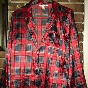Victoria Secret Silk Flannel Pajama Top
